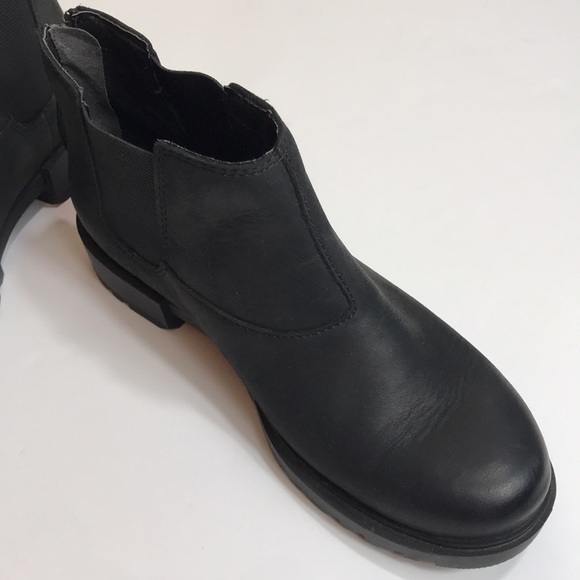 💙 Sorel Black Leather Ankle Boot - Picture 9 of 13